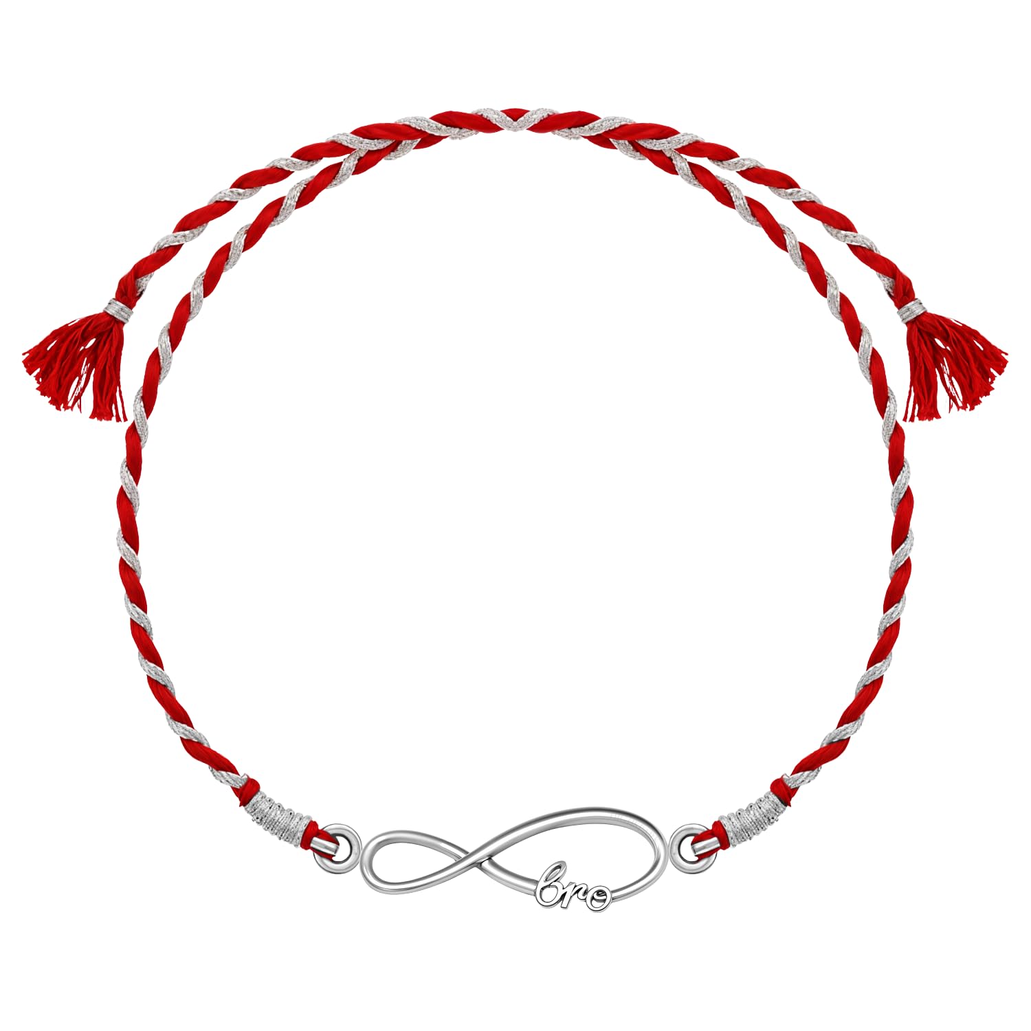 HighSpark 925 Silver Infinity Rakhi | Stylish Infinity Bro Rakhi for Boys & Men | Lovely Gift - Image 2