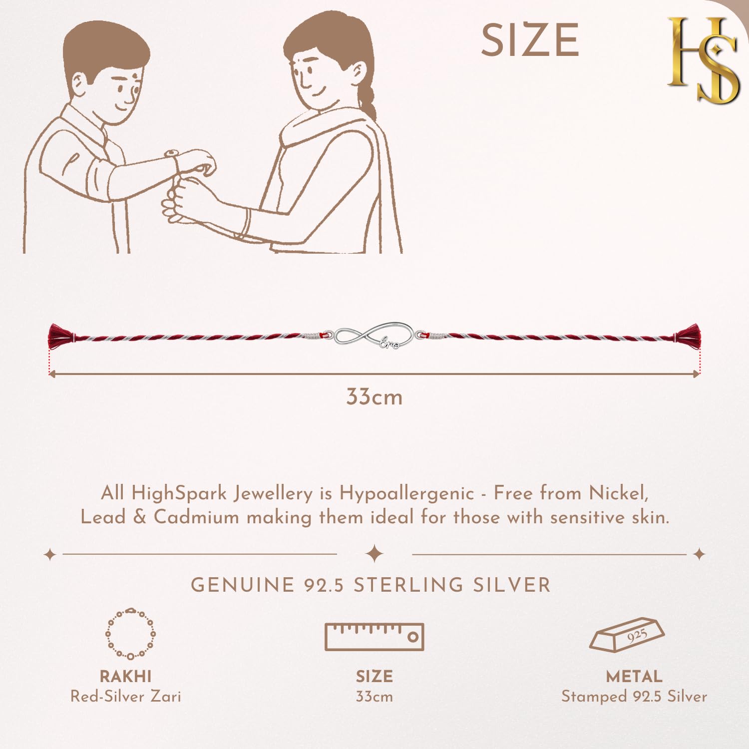 HighSpark 925 Silver Infinity Rakhi | Stylish Infinity Bro Rakhi for Boys & Men | Lovely Gift - Image 3