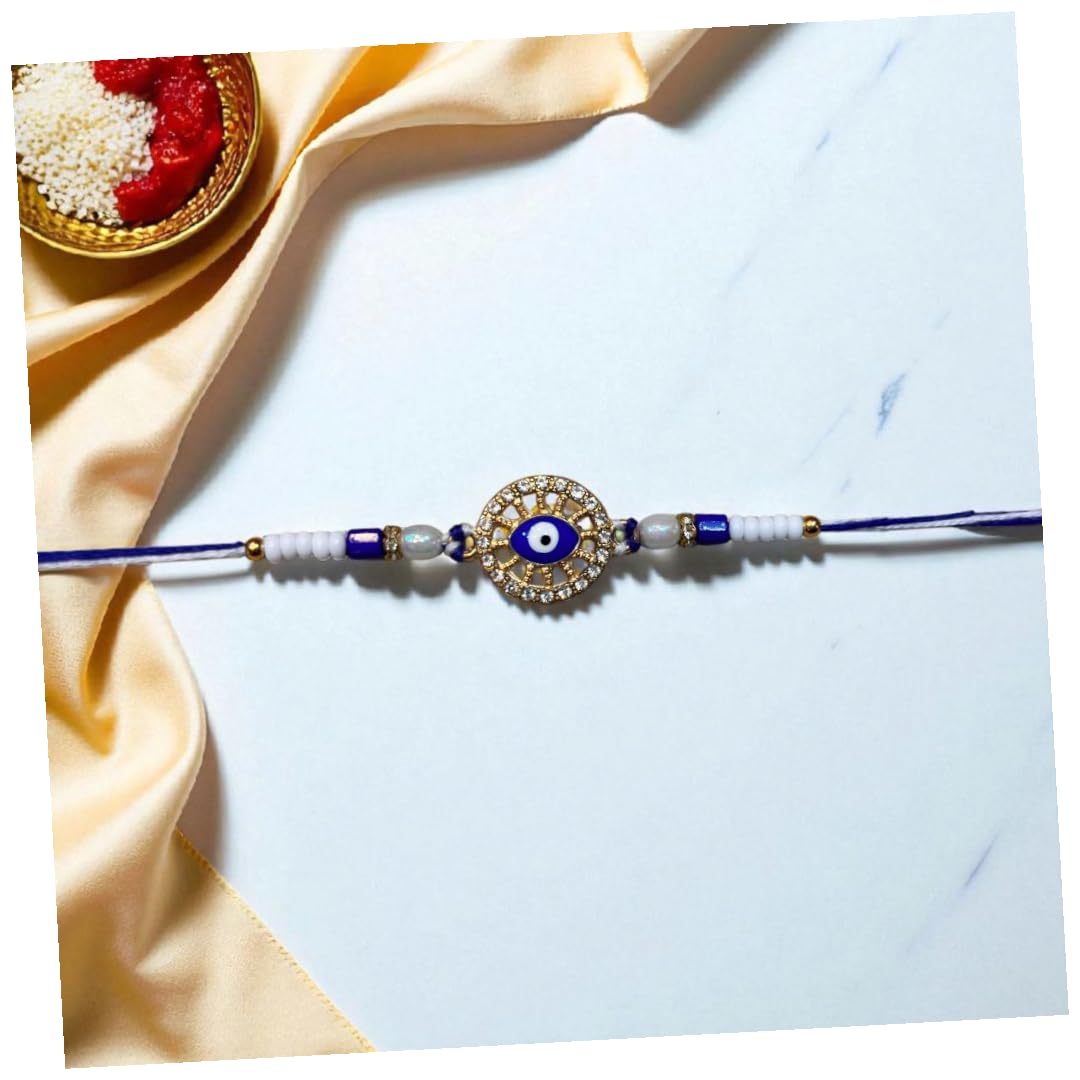 PATWA TRADERS Blue Evileye Rakhi For Brother - Image 4