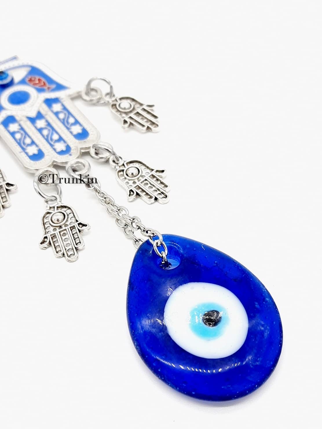 Trunkin Small Hamsa Hand with 4 Mini Hamsa Hands & Evil Eye Totem Wall 25CM Hanging Car Hanging - Image 8