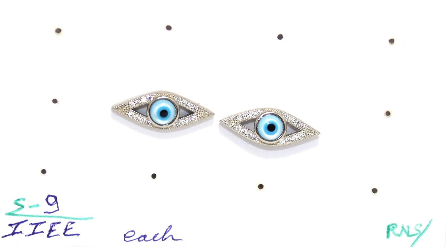 PH Artistic Stud Earrings Nazariya Colorful Evil Eye 925 Sterling Silver Cubic Zirconia CZ Stone Handmade Men Unisex Women Gift F77 - Image 2