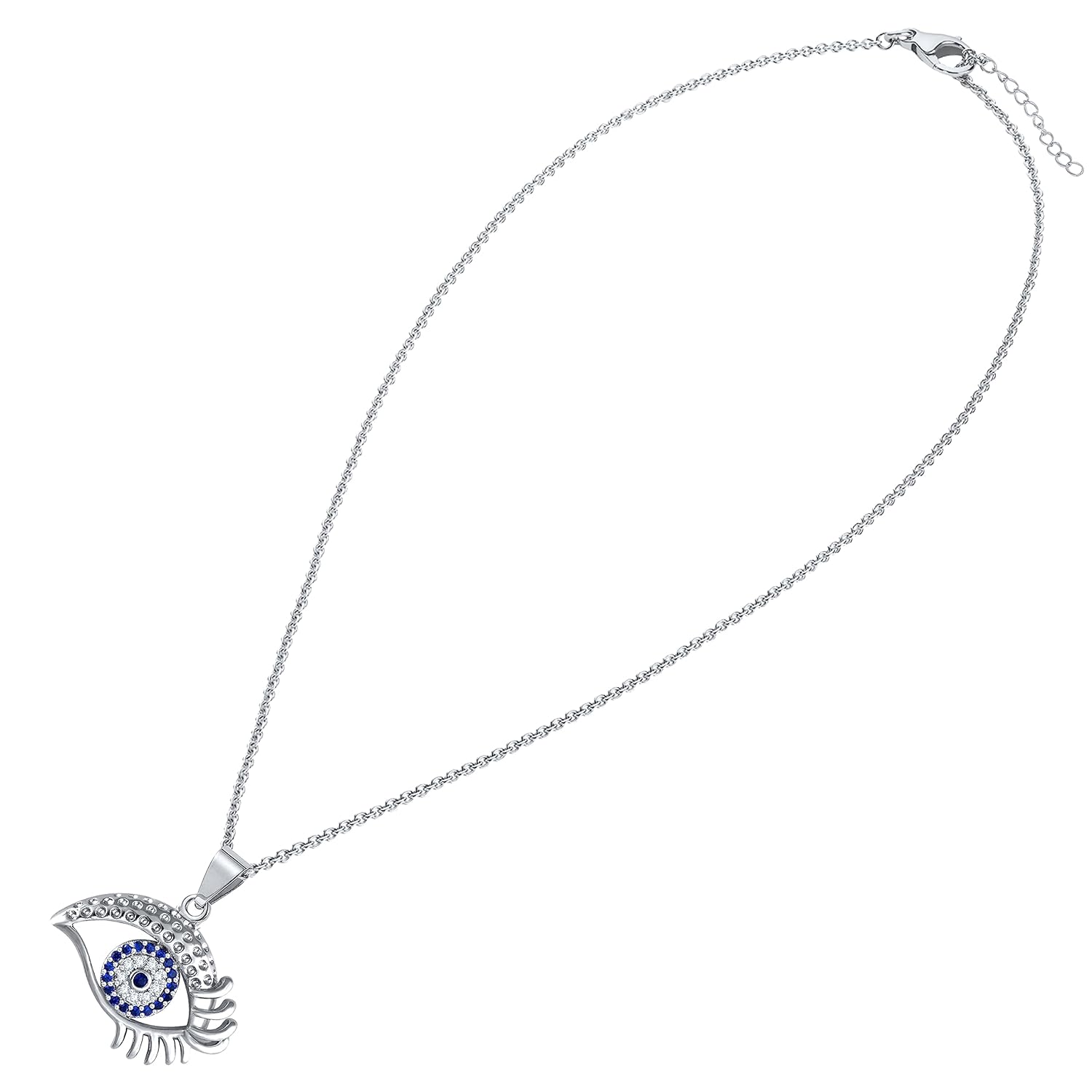 MEENAZ Pendant For Women Girls Ladies girlfriend Wife Evil eye Necklace hand locket Rose Gold Necklace AD CZ Necklace Diamond Pendants chains Valentine gifts Birthday Gift propose lovers love-398 - Image 2