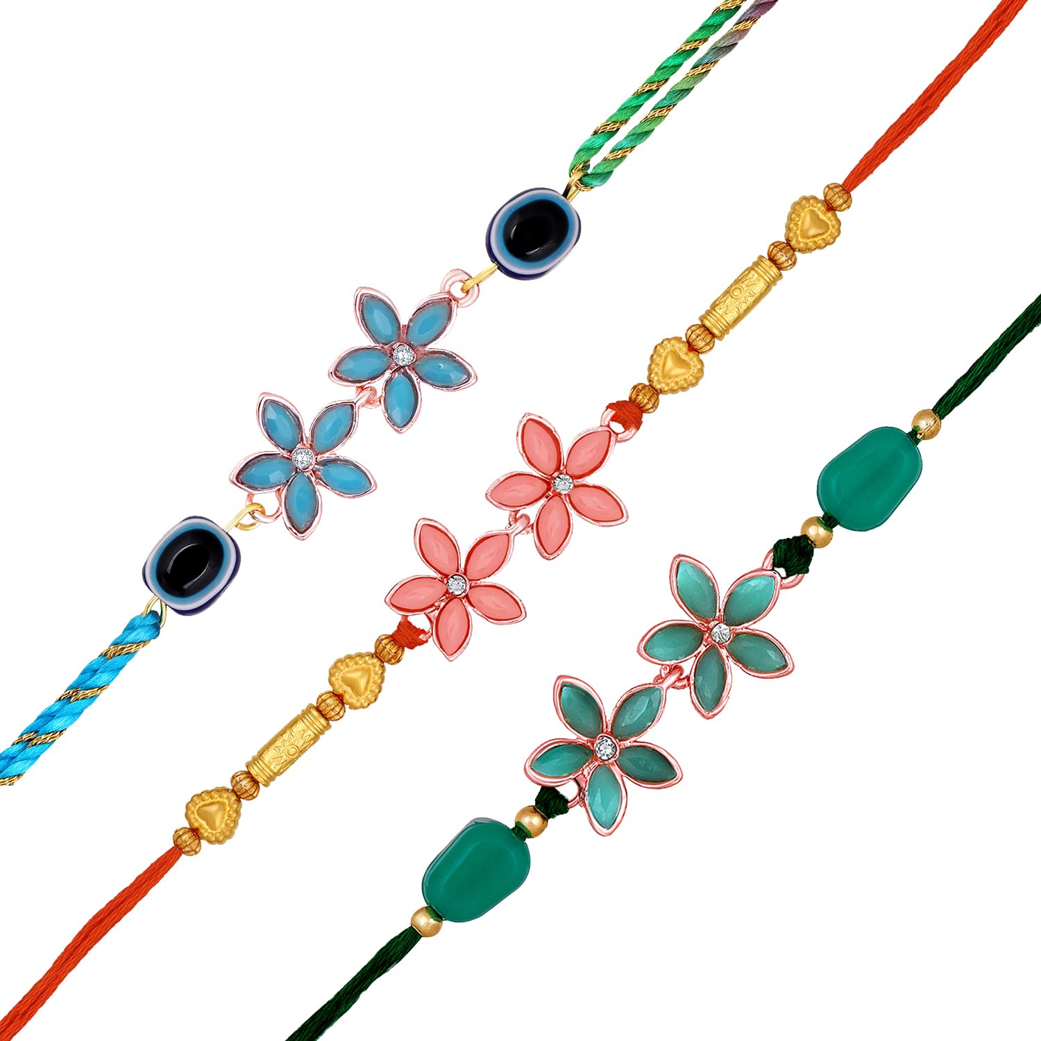 Mahi Combo of Beautiful Rakhi with Crystals for Brother, Bhai, Bro (PARCO1105705PR) - Image 4