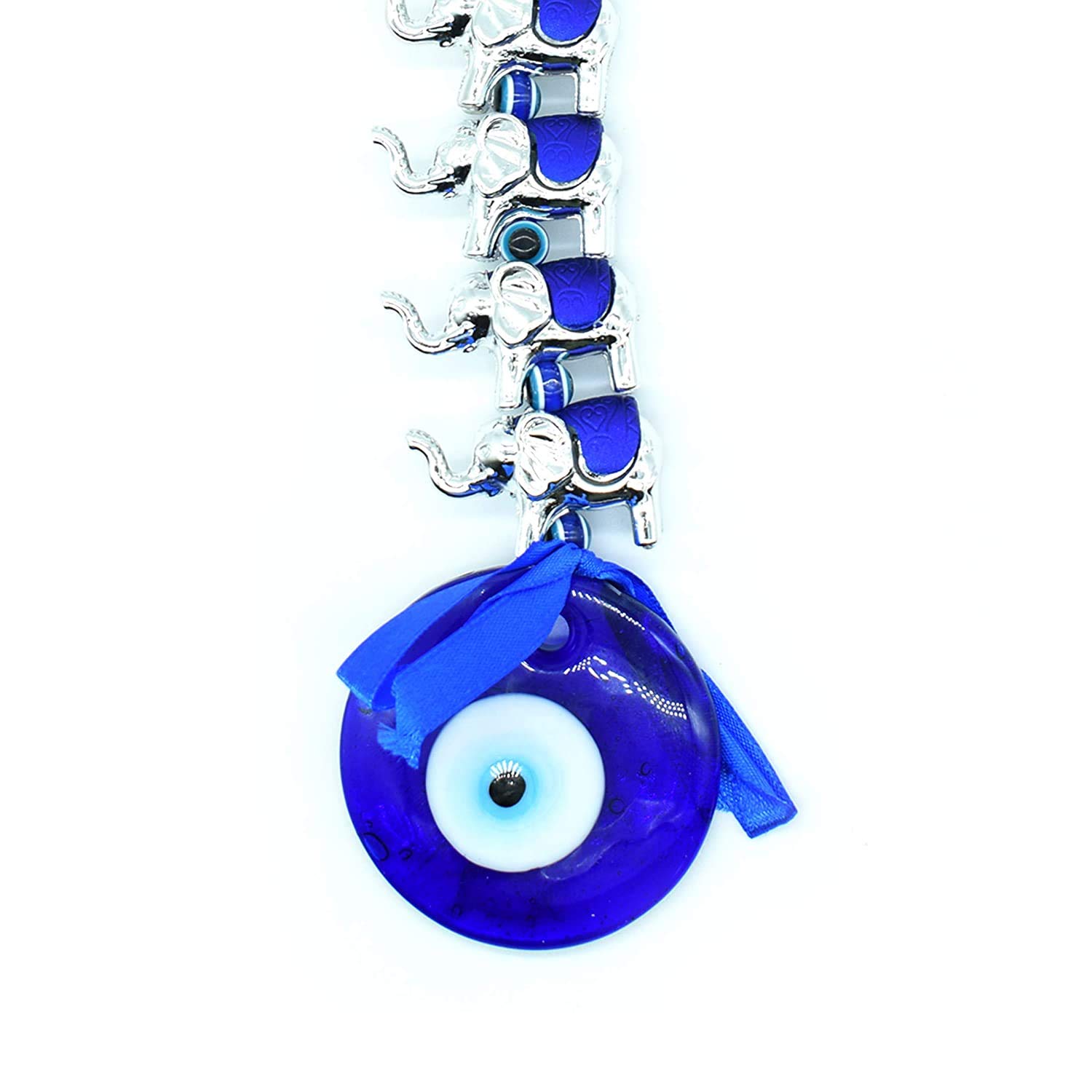 Dalvkot Seven Elephant Evil Eye Protection Wall and Car Hanging for Good Luck Prosperity & Success - Image 3