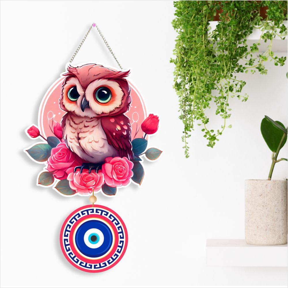 Nupur Studios®“Mystic Owl Evil Eye” Wall Hanging/Gifts/Religious Wall Hanger/for Living Room/Modern Decor Items/Home decor/Living Room/Door Hanging/Wall Hanging/Decor/Offices/Decoration - Image 2