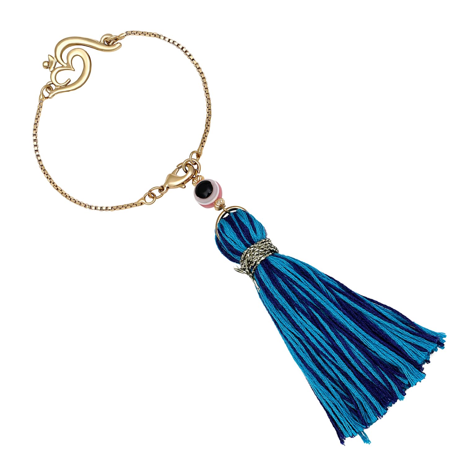 Mahi Gold Plated Evil Eye and OM Lumba Rakhi for Bhabhi (RAL1100724G) - Image 5