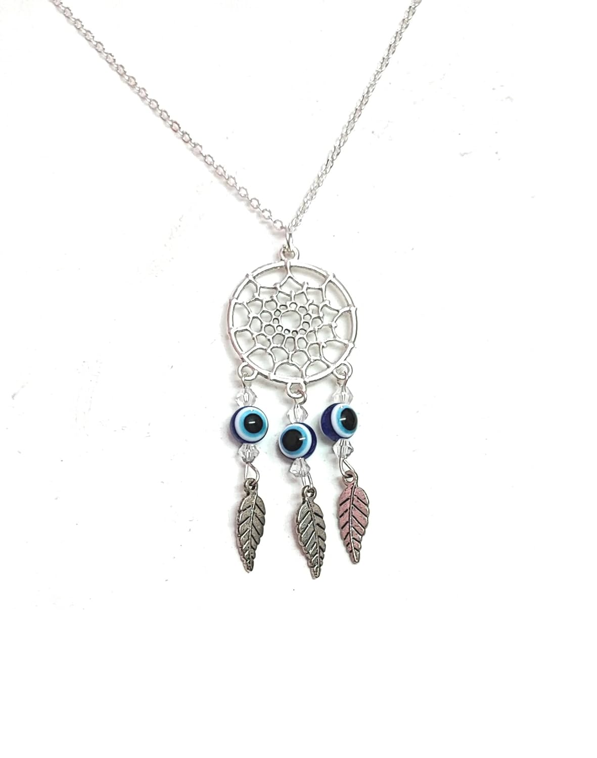 ASTROGHAR Dream Catcher With Evil Eye Lucky Charm Multi Crystal Pendant For Men And Women - Image 3