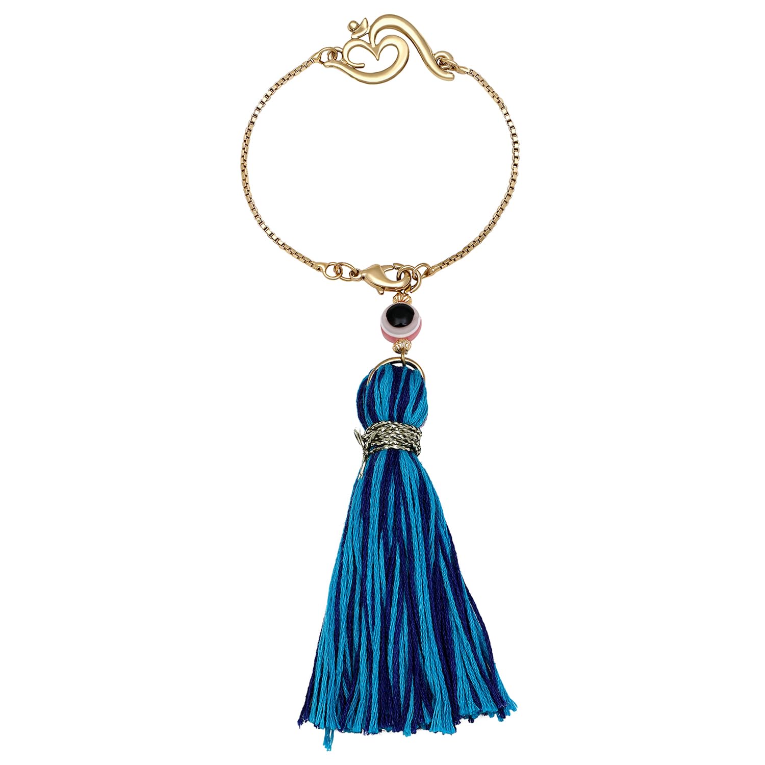 Mahi Gold Plated Evil Eye and OM Lumba Rakhi for Bhabhi (RAL1100724G) - Image 2