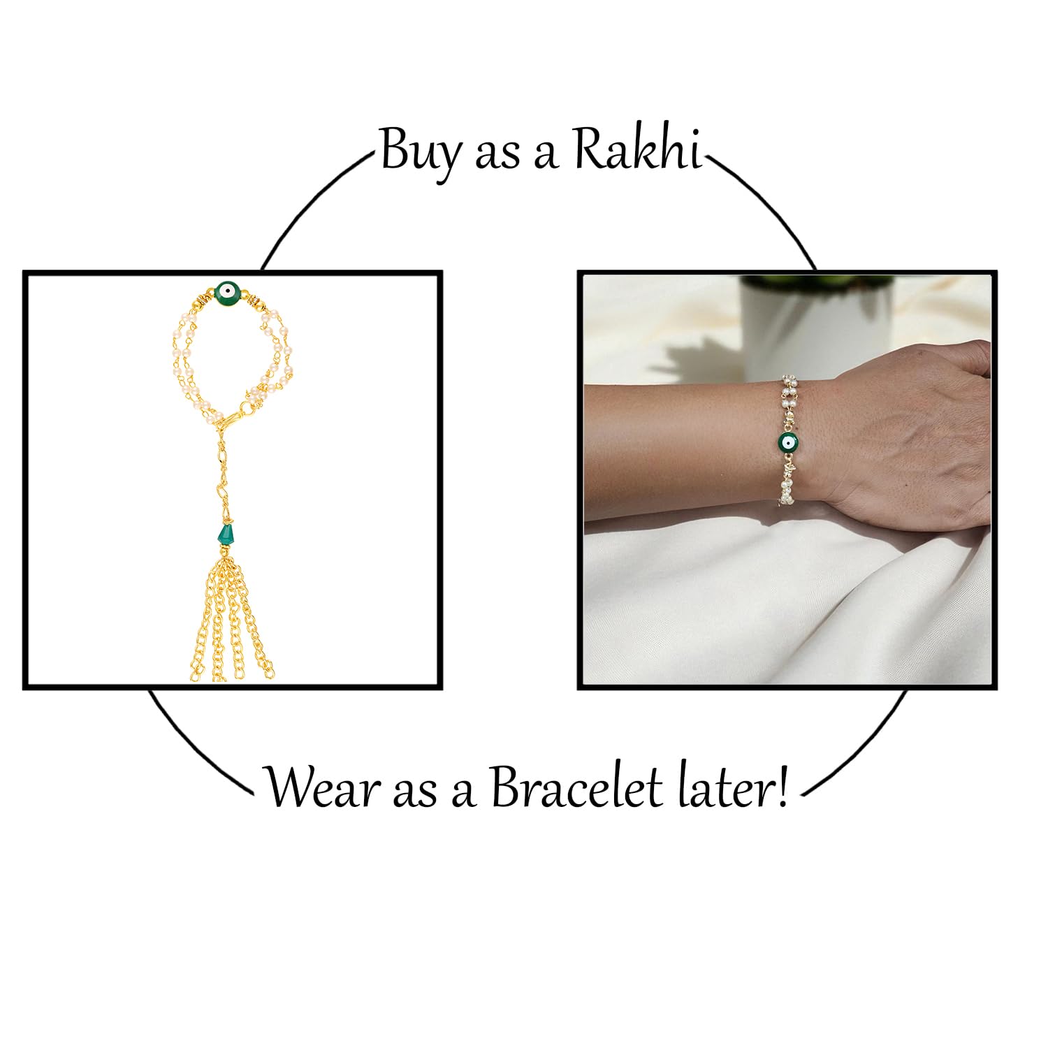 Mahi Lumba Rakhi for Bhabhi - Crystals Studded Bracelet Style Rakshabandhan Rakhi for Women (PARAL1100711ZPR) - Image 5