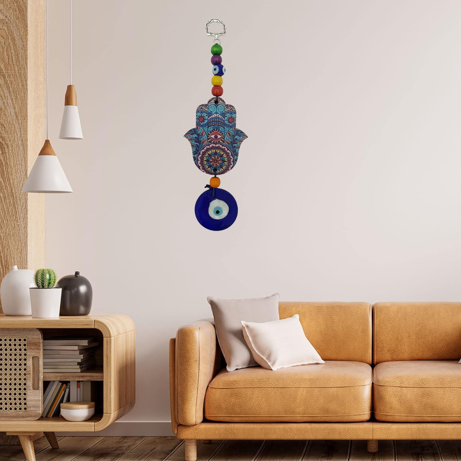 Turkish Hamsa Hand Blue Evil Eye Wall Hanging for Home Entrance Door Car Office Feng Shui Nazar Battu Pendant Ornament Good Luck Charm and Prosperity Decorative Gift Items - Image 9