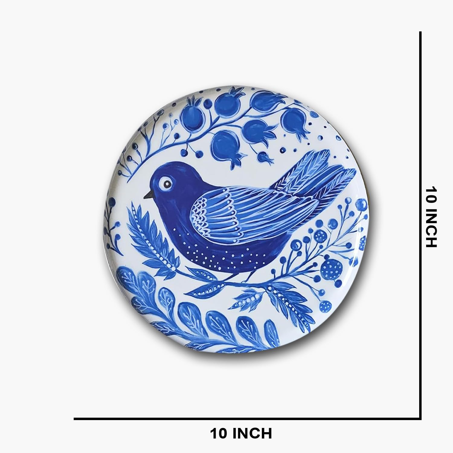 Devansh Pastel Pichwai Blue Bird Harmony Wall Plate (10 Inch) Finish Frame for Home Decoration, Living Room - Wall Art for Gift, Aesthetic Room Decor Items | Wall Hanging (Blue) - Image 6
