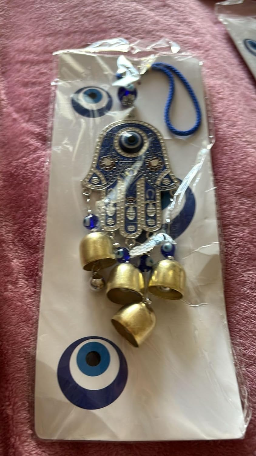 PARASHER Vedic SHOPP Blue Evil Eye Nazar Battu with Big Size Hamsa Palm Design with Big Eye Home Decor Wall Hanging| Hanging for Home Car and Office | Good Luck and Prosperity - Image 6
