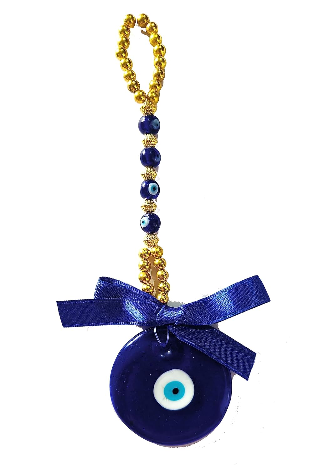 Effigy onlinehub Evil Eye Home Decor Turkish Hamsa Glass Greek Wall Hanging Home Decoration Ornament Nazar Battu Boncugu Amulet Charms Talisman Devil Eyes Protection,Gold Pearl (20 C.M) - Image 10