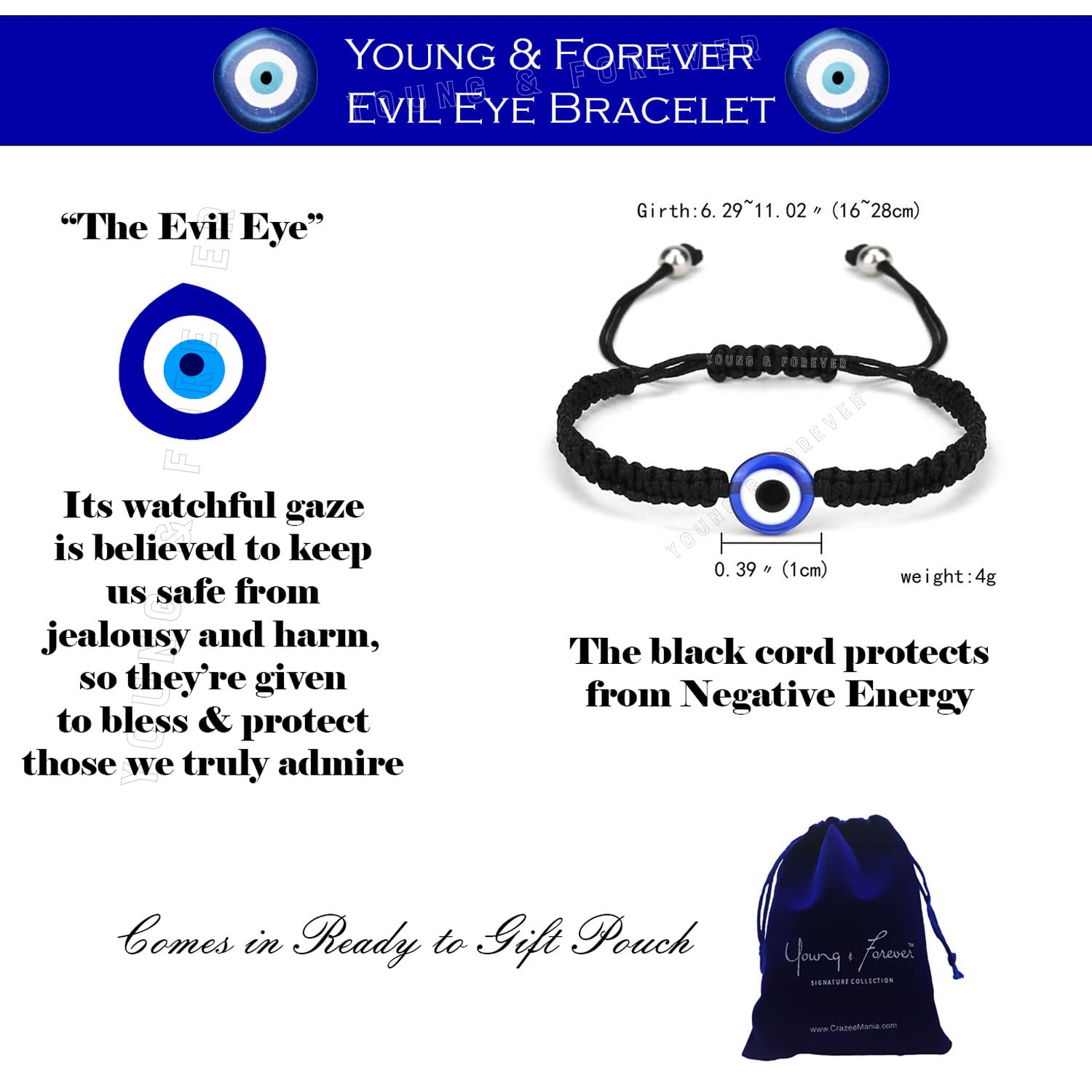 Young & Forever Gift Handmade String Evil Eye Bracelet for Women Men Girls Boys Black Red Thread Adjustable Bracelets Minimalist Jewelry - Image 7