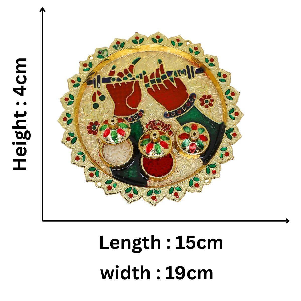 JWELLA Evil Eye Rakhi with Quirky Raksha Bandhan Card, Roli kumkum Chawal & Decorative Pooja Thali (18cm) | Rakhi Combo with Fun Card - Image 8