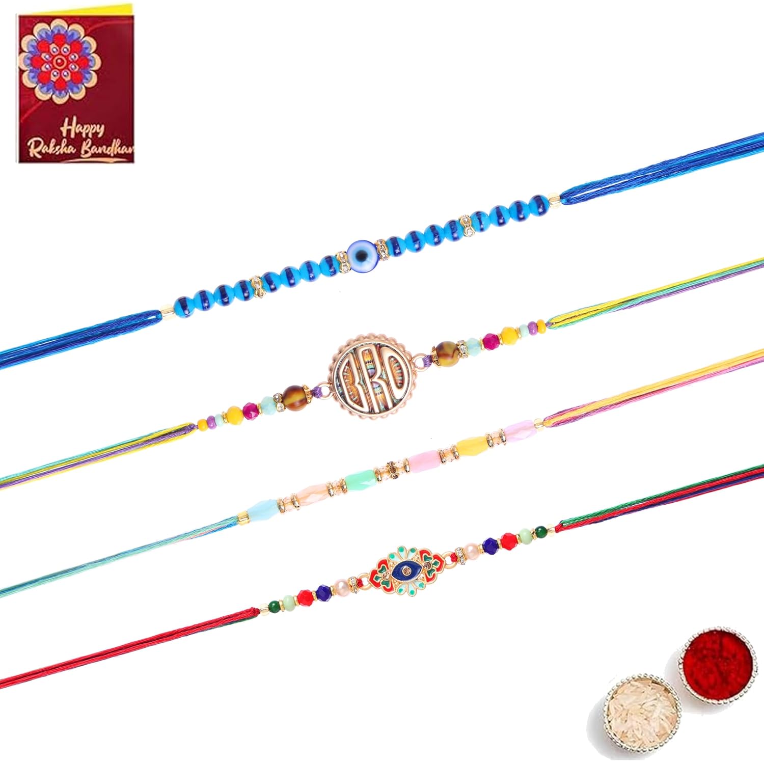Fashion Frill Mens Rakshabandhan Rakhi For Brother Set Combo Of 4 (Rk501) - Image 2