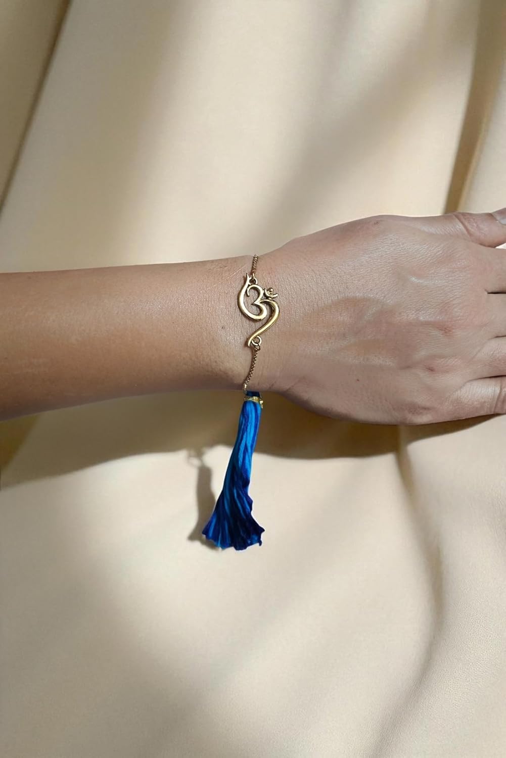Mahi Gold Plated Evil Eye and OM Lumba Rakhi for Bhabhi (RAL1100724G) - Image 3