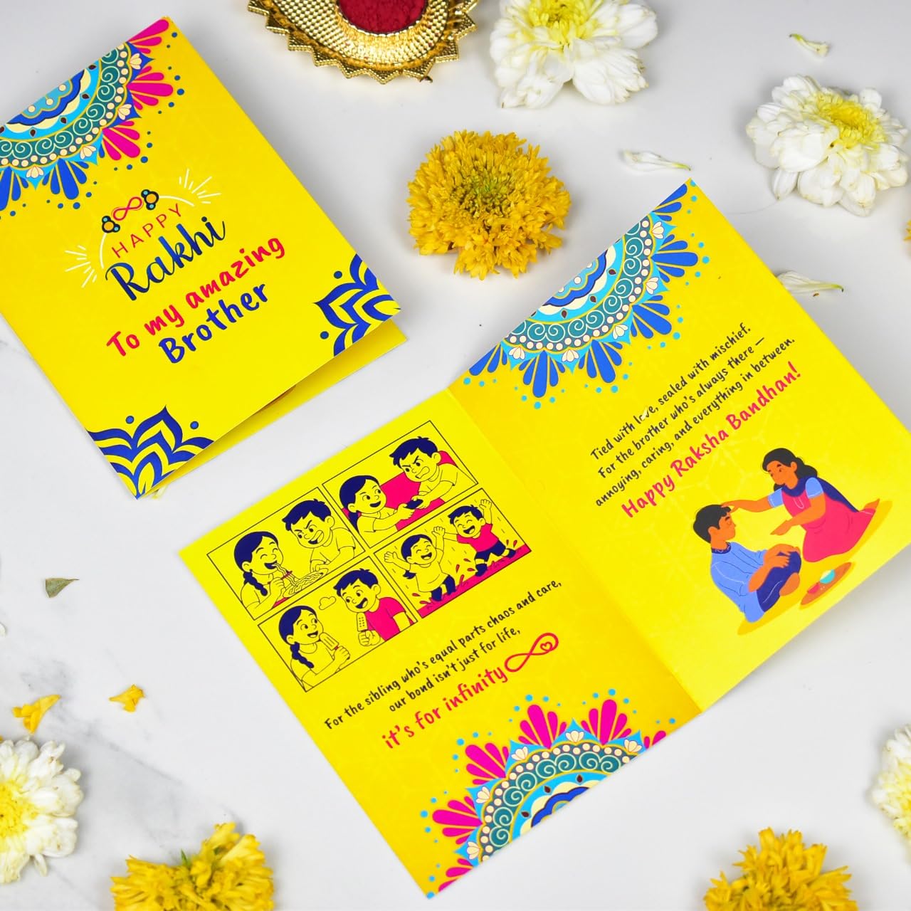Haathka Homes Rakhi Set for Brother and Bhabhi with Evil eye Bracelet and 2 Rakhi for Kids- Celebrate Rakshabandhan with this 2 kids rakhi boys- Perfect Rakhi combo set with gift - Image 8