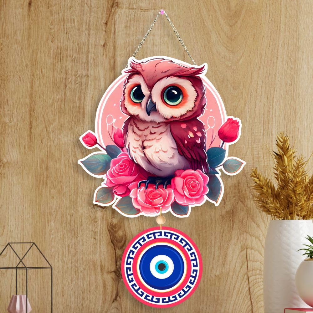 Nupur Studios®“Mystic Owl Evil Eye” Wall Hanging/Gifts/Religious Wall Hanger/for Living Room/Modern Decor Items/Home decor/Living Room/Door Hanging/Wall Hanging/Decor/Offices/Decoration - Image 3
