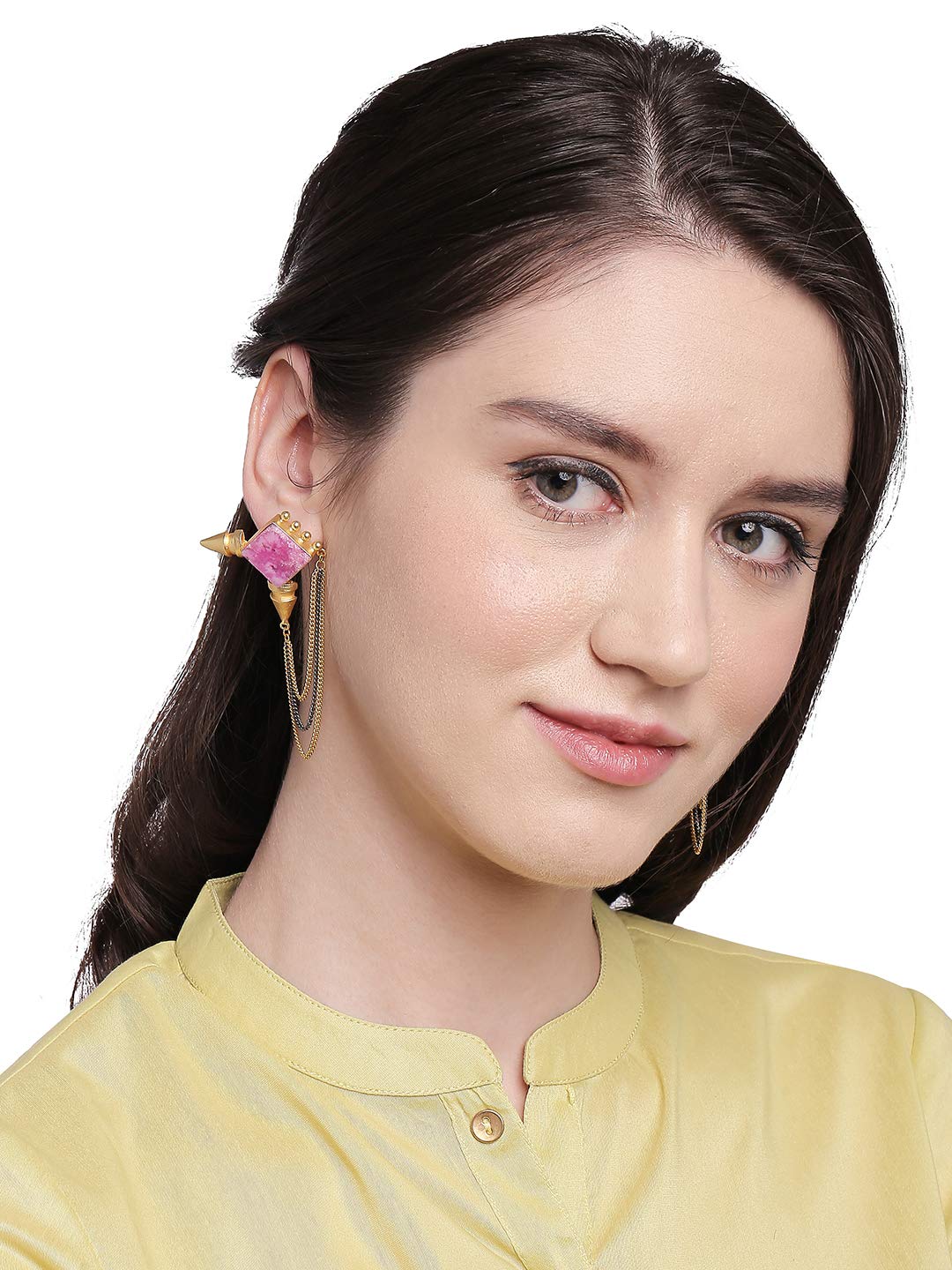 MOONDUST Semi Precious look Gemstone Fancy Latest & Designer Tassel Earrings for Women (MD_63) - Image 4