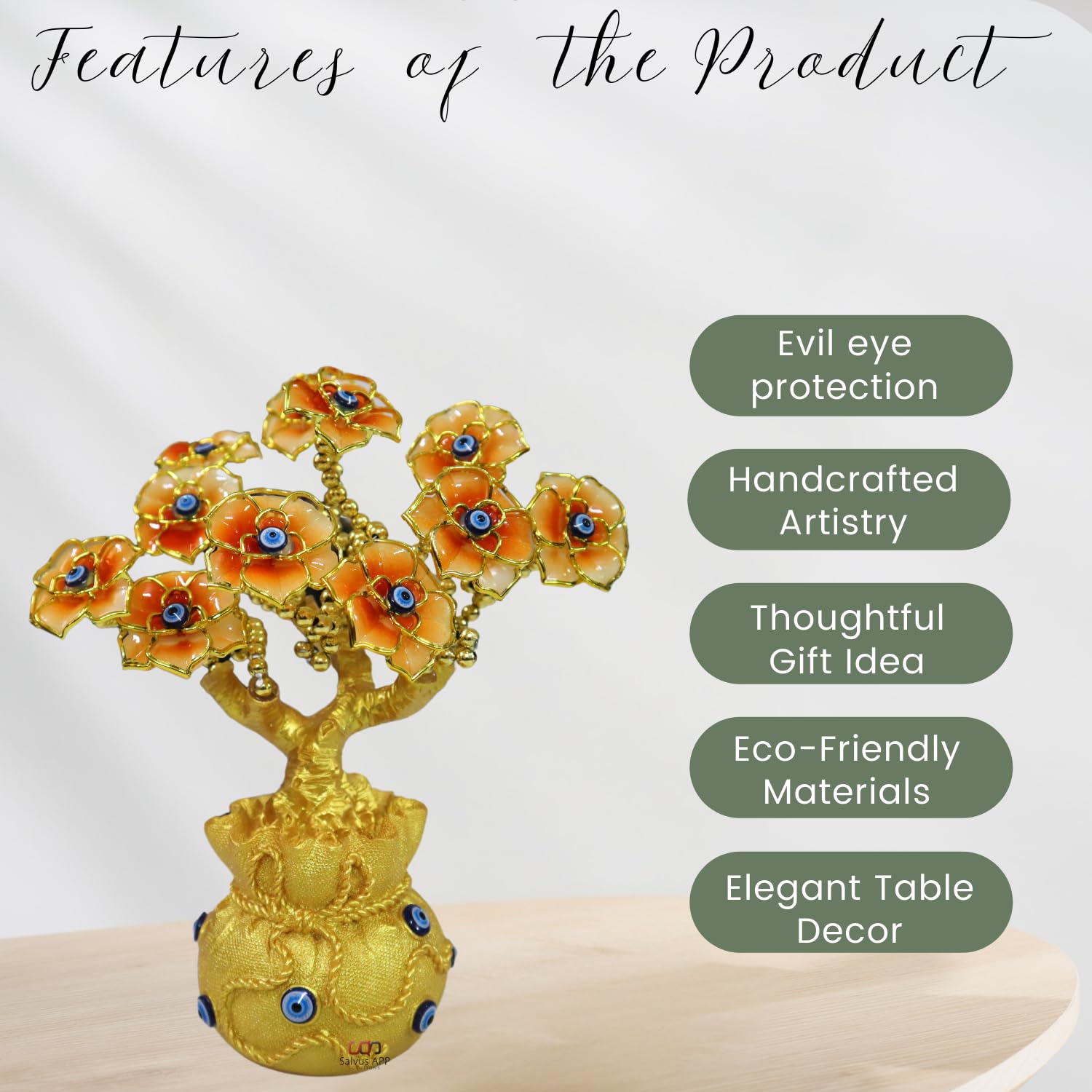 Salvus App SOLUTIONS Evil Eye Flower Tree – Handcrafted Decorative Tree for Protection & Positive Energy | Spiritual Protection Decor | Home Decoration Gift - Image 4
