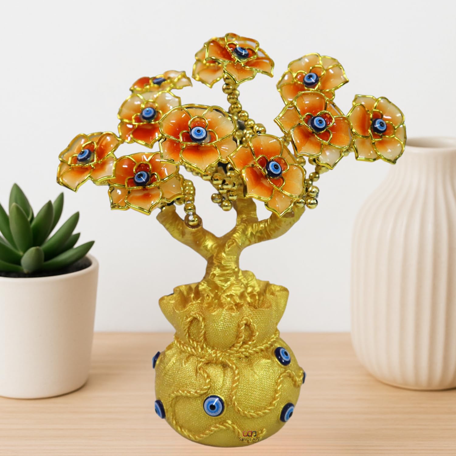 Salvus App SOLUTIONS Evil Eye Flower Tree – Handcrafted Decorative Tree for Protection & Positive Energy | Spiritual Protection Decor | Home Decoration Gift - Image 2