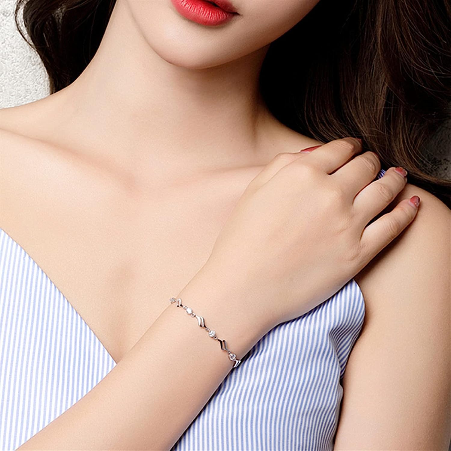Nilu's Collection Glam up Your Look with Stylish 925 Silver-Plated Copper Bracelet for Women and Girls - Image 5