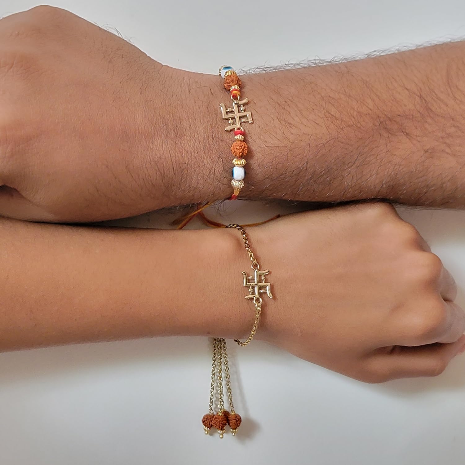 Mahi Meenakari Work Combo of Bhaiya Bhabhi Bhatija Rakhi (PARCOLB1105567PR) - Image 3