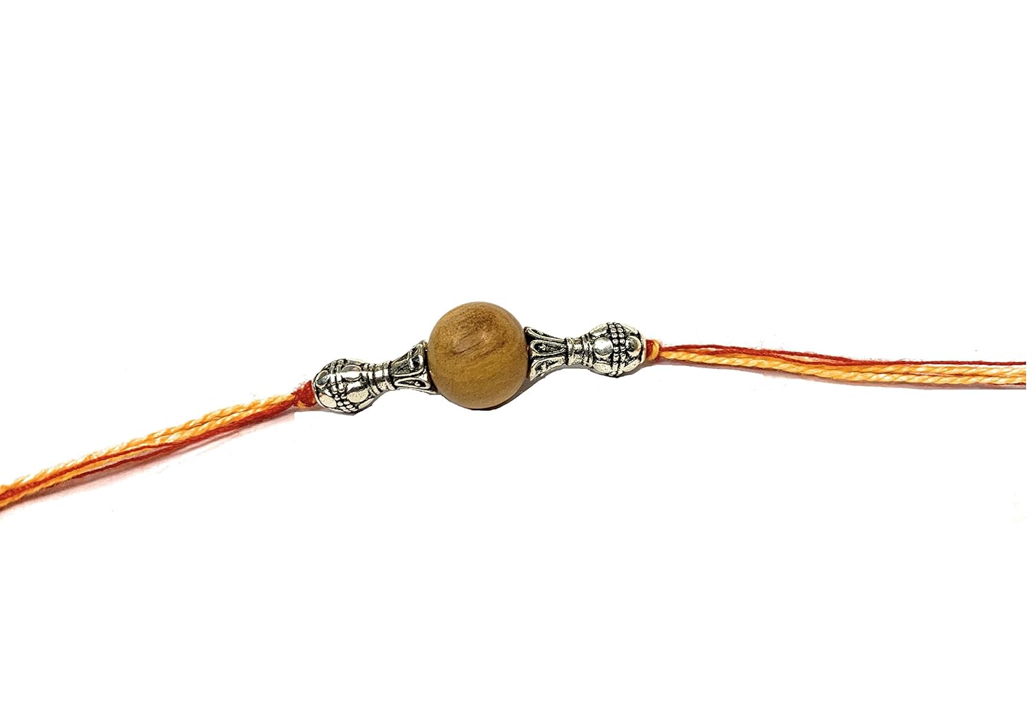 RDK Original Handcrafted Red & White Sandalwood Beaded Pattern Dora Rakhi Safed Lal Chandan Designer Rakshbandhan Rakhis for Bhaiya Brother - Image 6