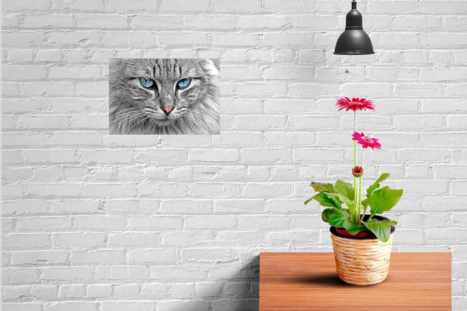 Blue Eyes Cat Face Sticker Poster|Dangerous Cat Poster For Cattery, Living Room, Youth Hostel|Decorative Interior Wall Poster|Wall Art Poster|Poster For Decoration|Self Adhesive Wall Sticker Paper Poster - Image 4