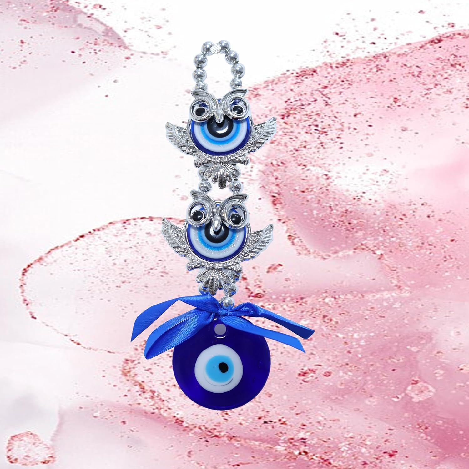 2 Owl Evil Eye Wall Hanging for Home Decor & Protection | 2 Owls with Blue Evil Eyes for Good Luck and Positive Vibes | Blue - Image 5