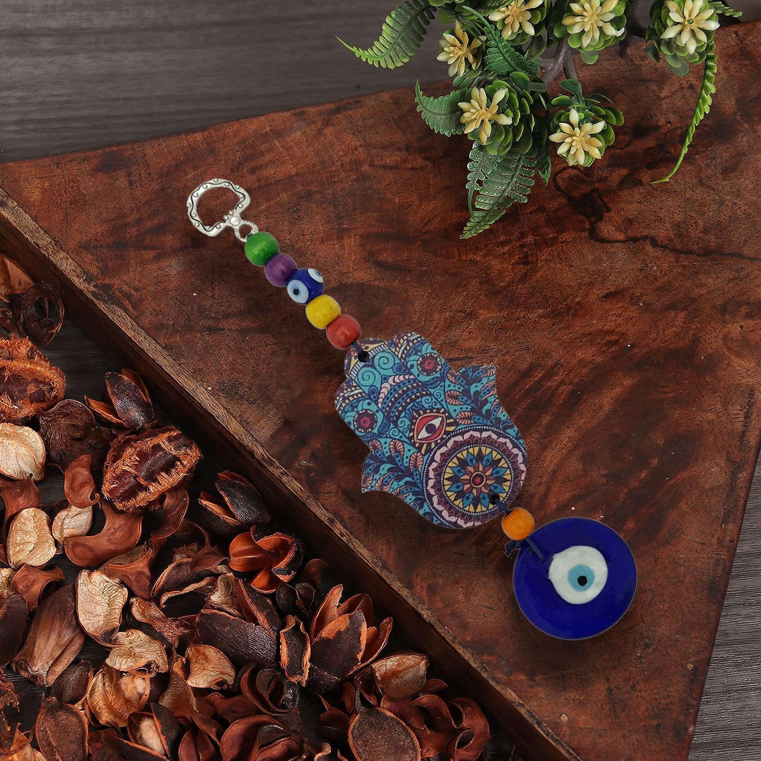 Turkish Hamsa Hand Blue Evil Eye Wall Hanging for Home Entrance Door Car Office Feng Shui Nazar Battu Pendant Ornament Good Luck Charm and Prosperity Decorative Gift Items - Image 8