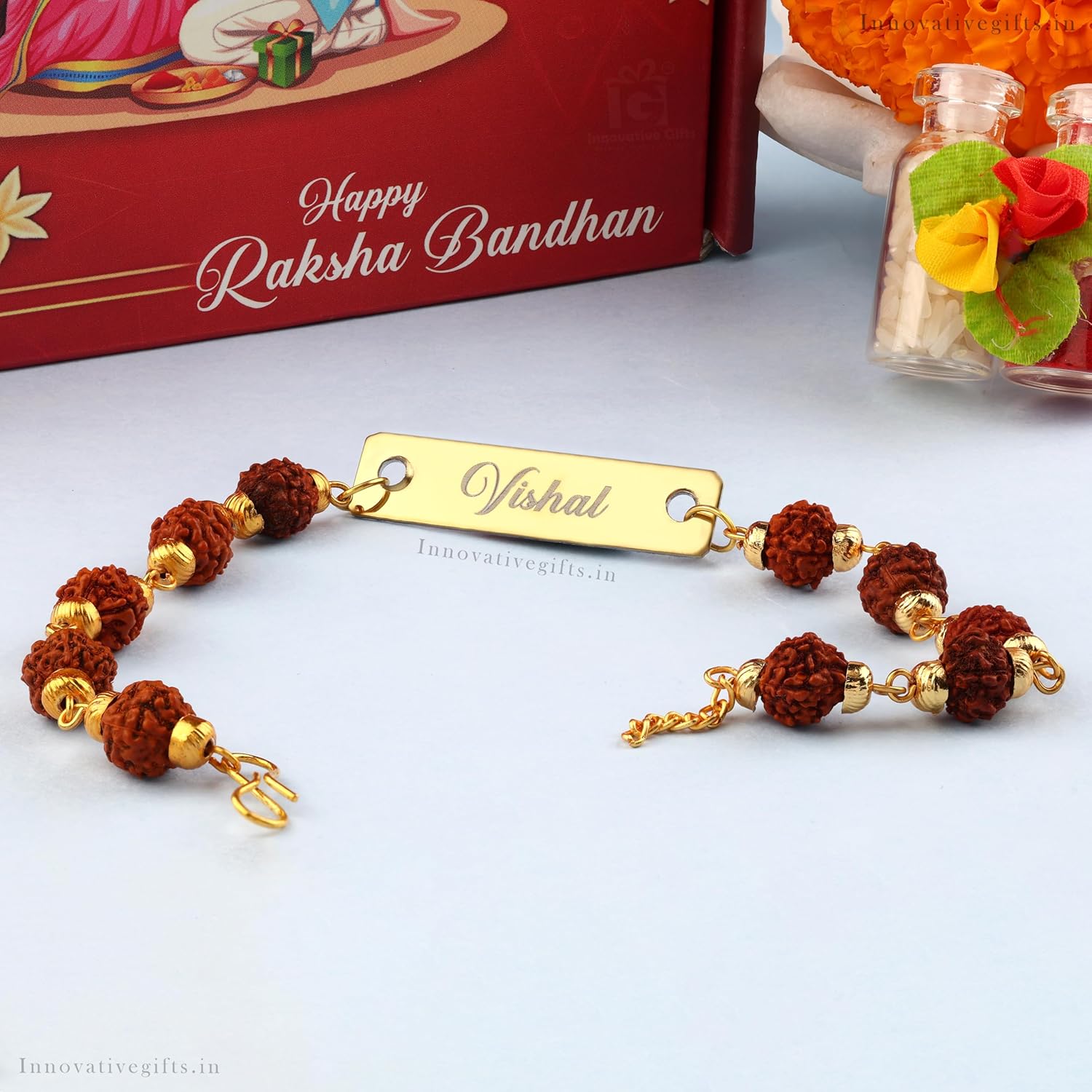 Innovative Gifts Personalised Rakhi for Couple - Exquisite Rakshabandhan Gift | Stylish and Trendy Rakhi for bhai & Bhabhi - Image 4