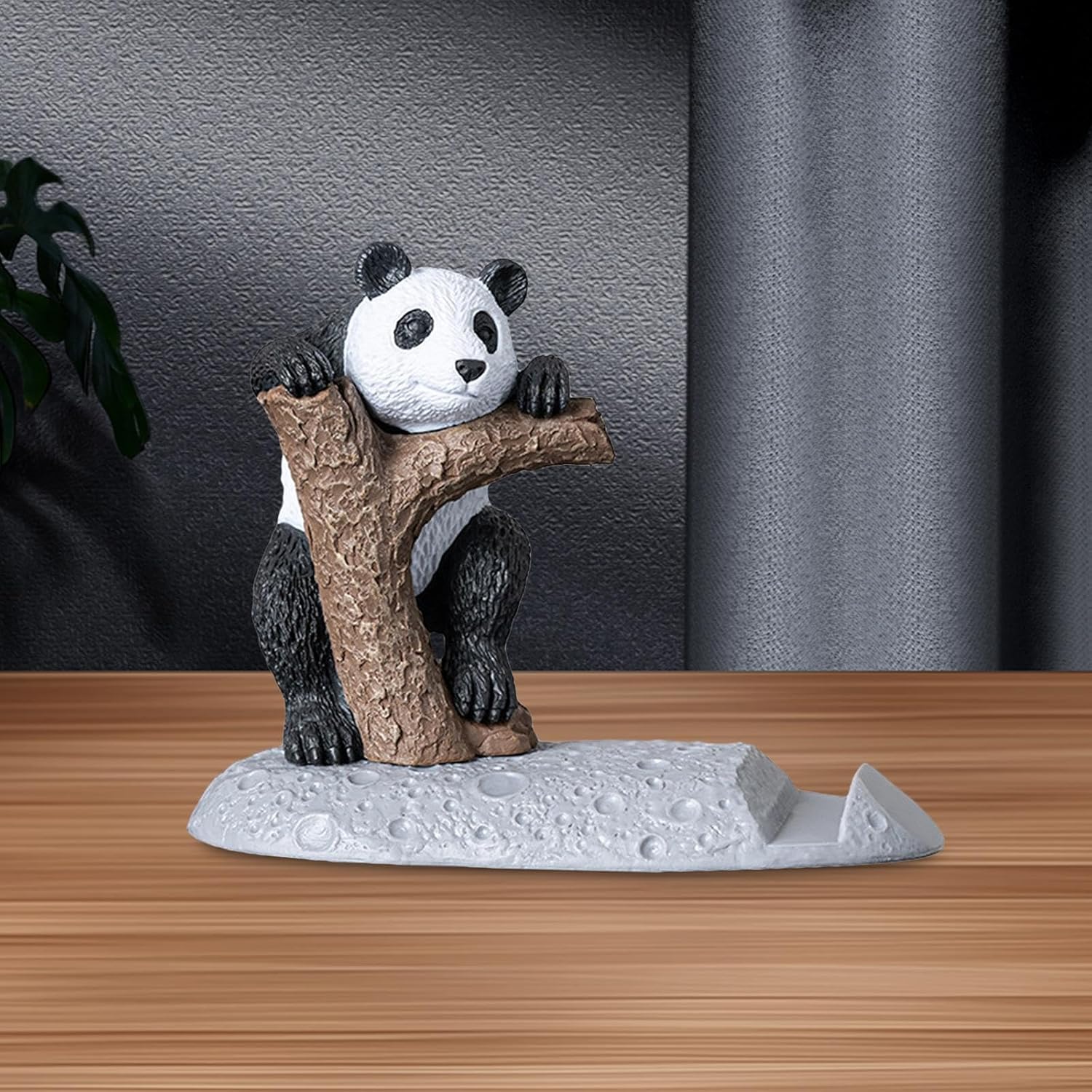 Street27® Cute Panda Mobile Stand Showpiece for Home Décor Idols for Office Desk Table, Creative Phone Stand Holder Tabletop Statue for Gift Gifting Items Birthday Decoration (Cute Panda), Space - Image 2