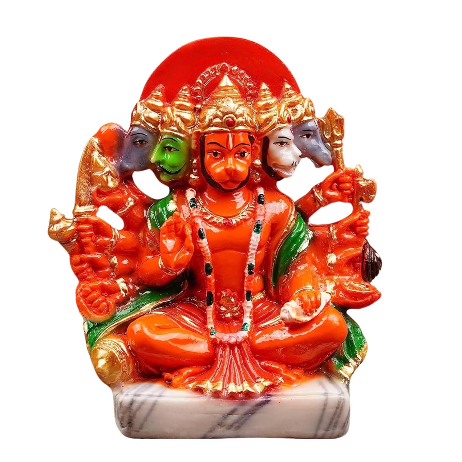OSTNKART Hanuman Ji Murti Panchmukhi Hanuman for Door Entrance Temple Home & Office Decor Living Room Decoration Gift for New House Warming ceramony Diwali Gift bajarangbali Balaji Idol Evil Eye - Image 2
