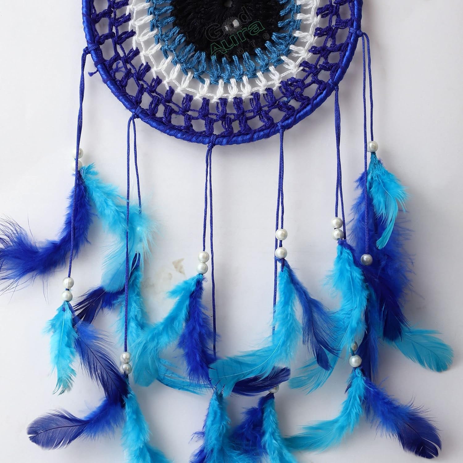 Good Aura Store Handmade Dream Catchers Wall Hangings for Home Decor Kids Room Bedroom Livingroom Balcony Feathers Dreamcatcher Wall Decorations Gift Items(Pack of 1, 15LX48Hcm, Blue) - Image 3