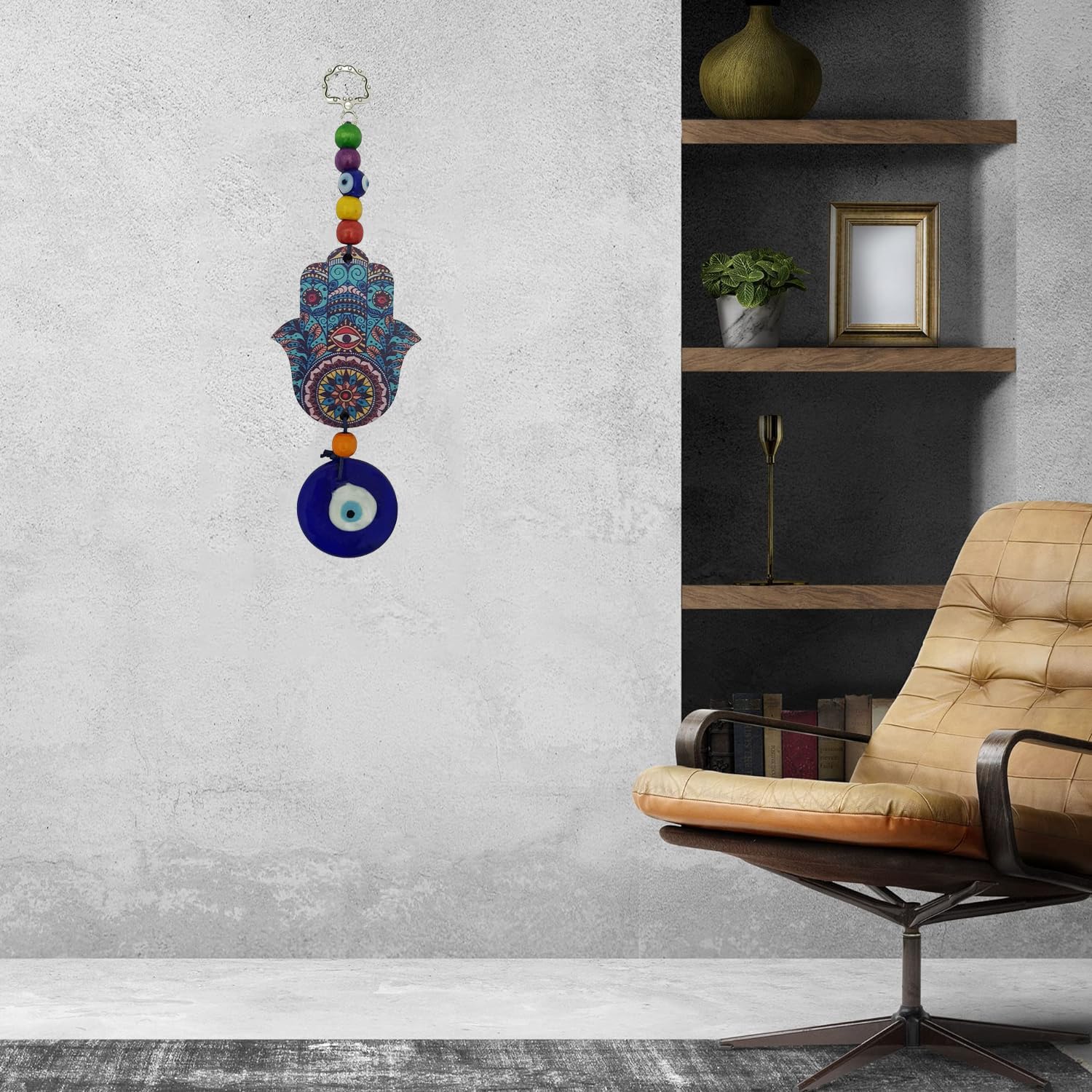 Turkish Hamsa Hand Blue Evil Eye Wall Hanging for Home Entrance Door Car Office Feng Shui Nazar Battu Pendant Ornament Good Luck Charm and Prosperity Decorative Gift Items - Image 7