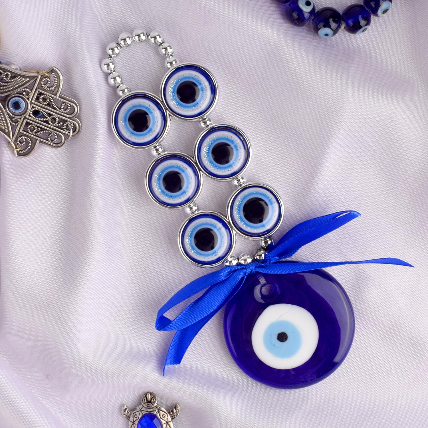 Satvik Blue Evil eye charm Hanging for home and car Attract good luck and prosperity– Home Decor - Image 2