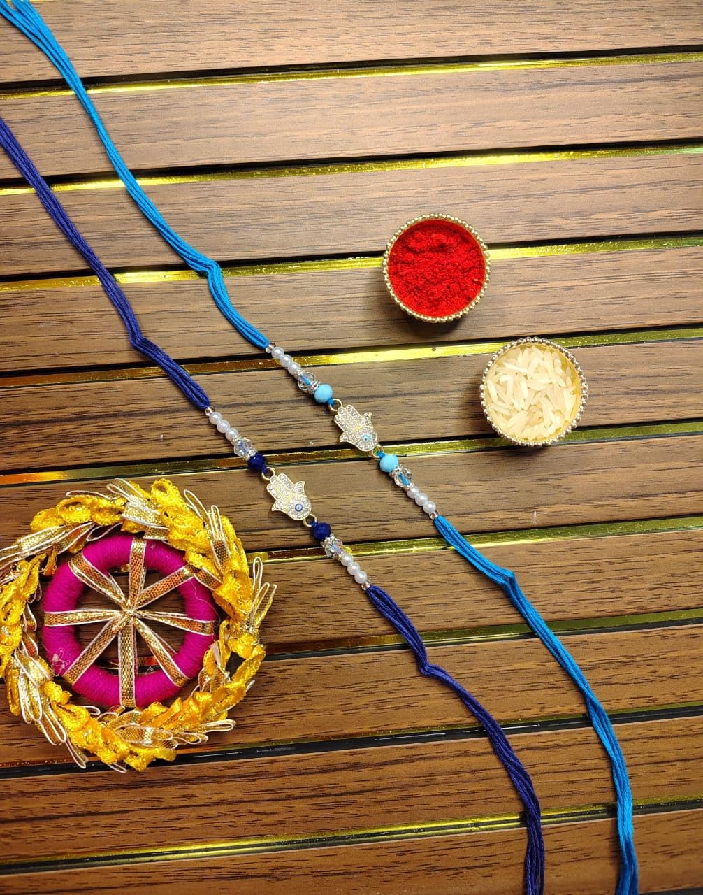 Koogly Beautiful Hand Design Evil Eye Rakhi For Sweet Bro Rakhi for Brother, Bhaiya - Image 3
