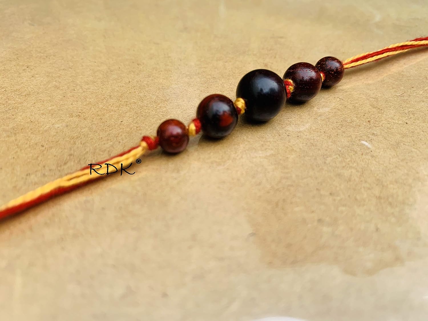RDK Original Red Sandalwood (Lal Chandan) Rakhi for Brother/Designer Rakhi for Brother - Image 6