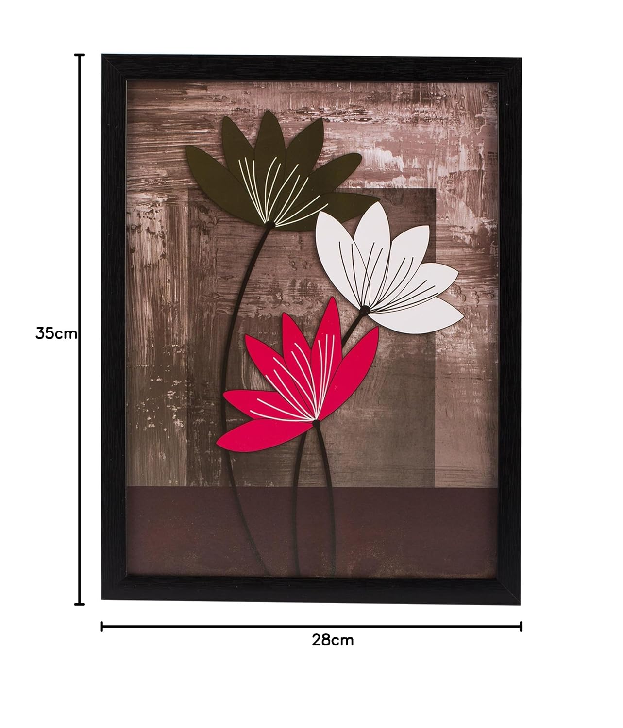 Indianara 3 Pc Set Of Floral Paintings Without Glass 5.2 X 12.5, 9.5 X 12.5, 5.2 X 12.5 Inch - Image 7