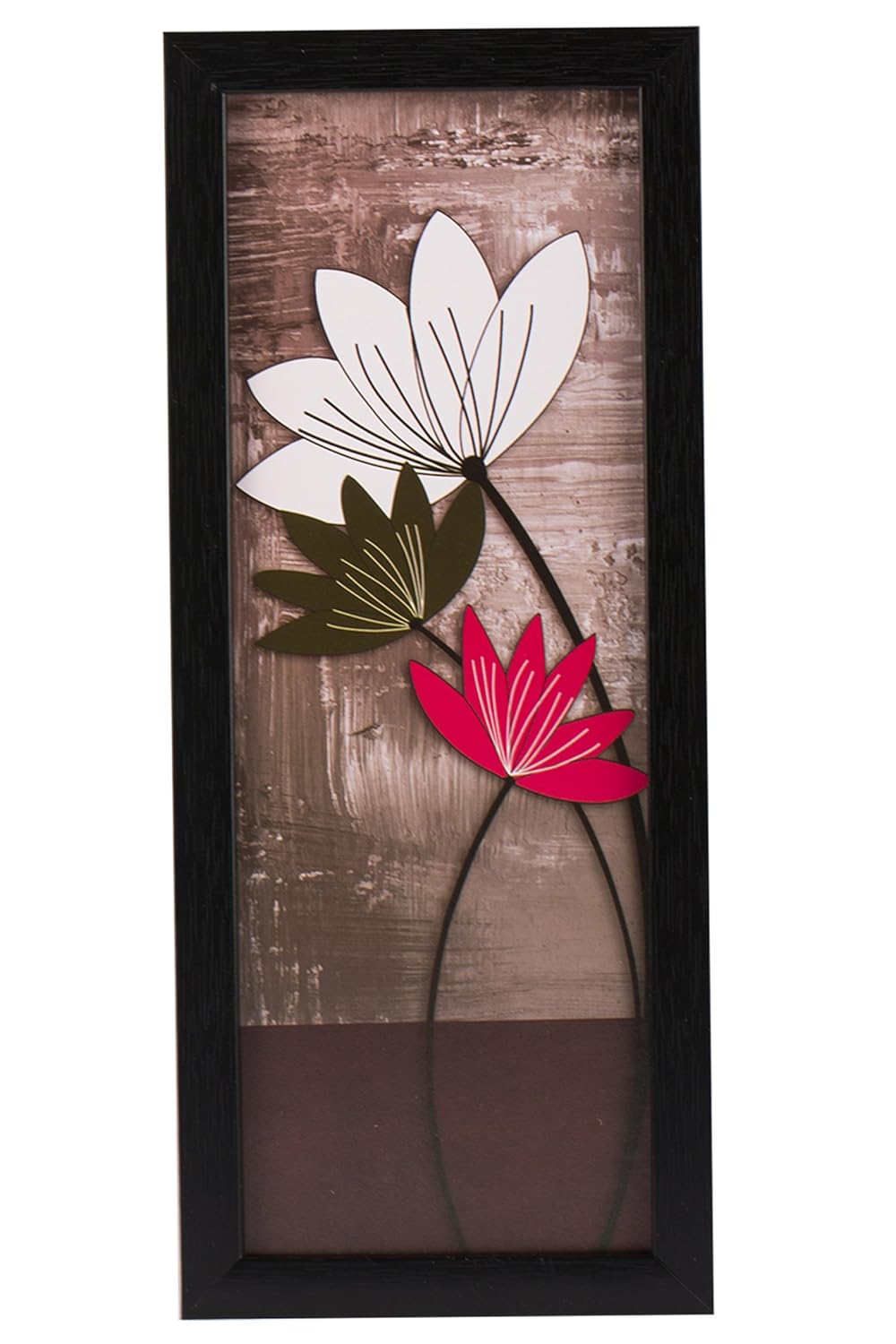 Indianara 3 Pc Set Of Floral Paintings Without Glass 5.2 X 12.5, 9.5 X 12.5, 5.2 X 12.5 Inch - Image 5