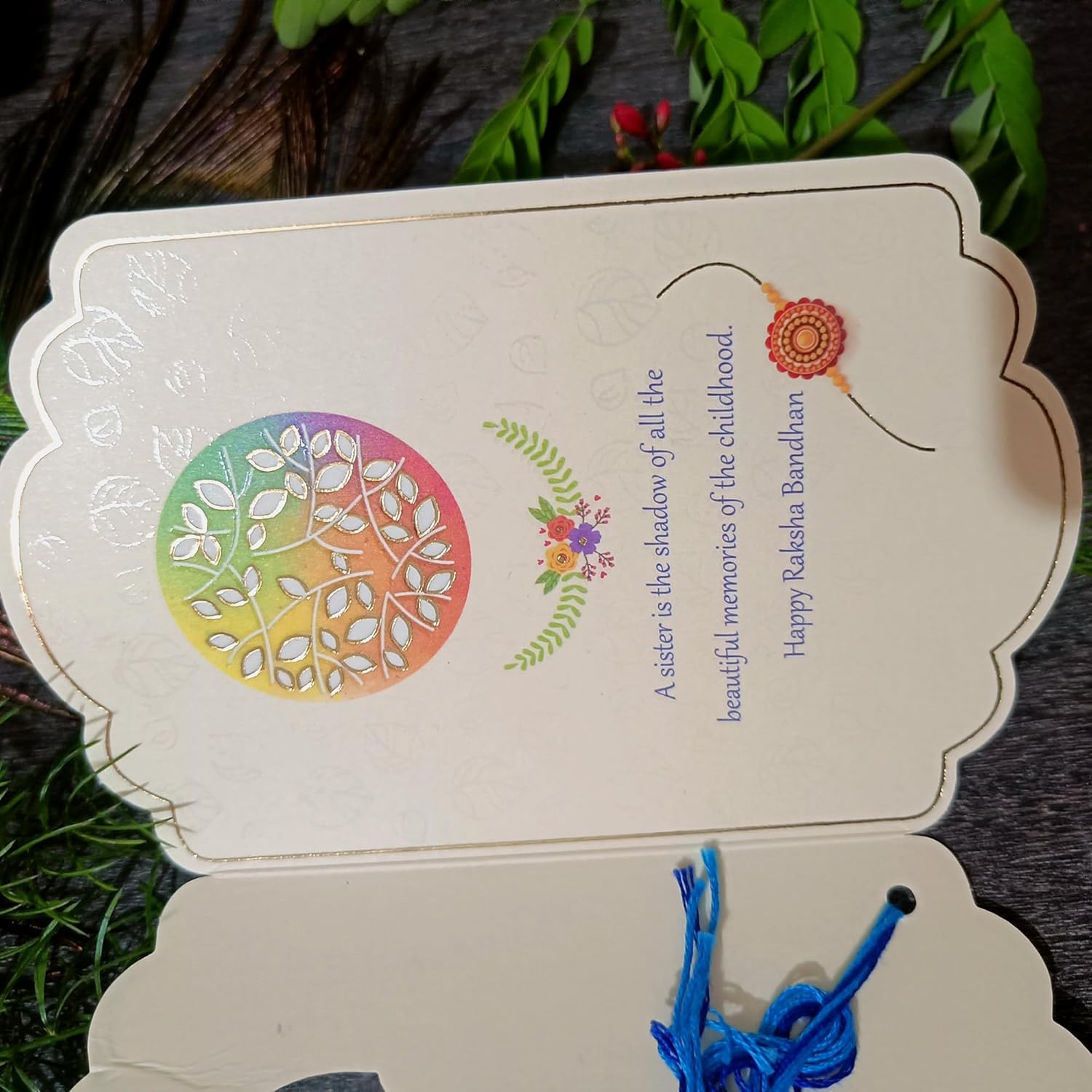 Ganesh Rakhi - Nazar Flower Designer Rakhi for brother| Pack of 1 - Image 4