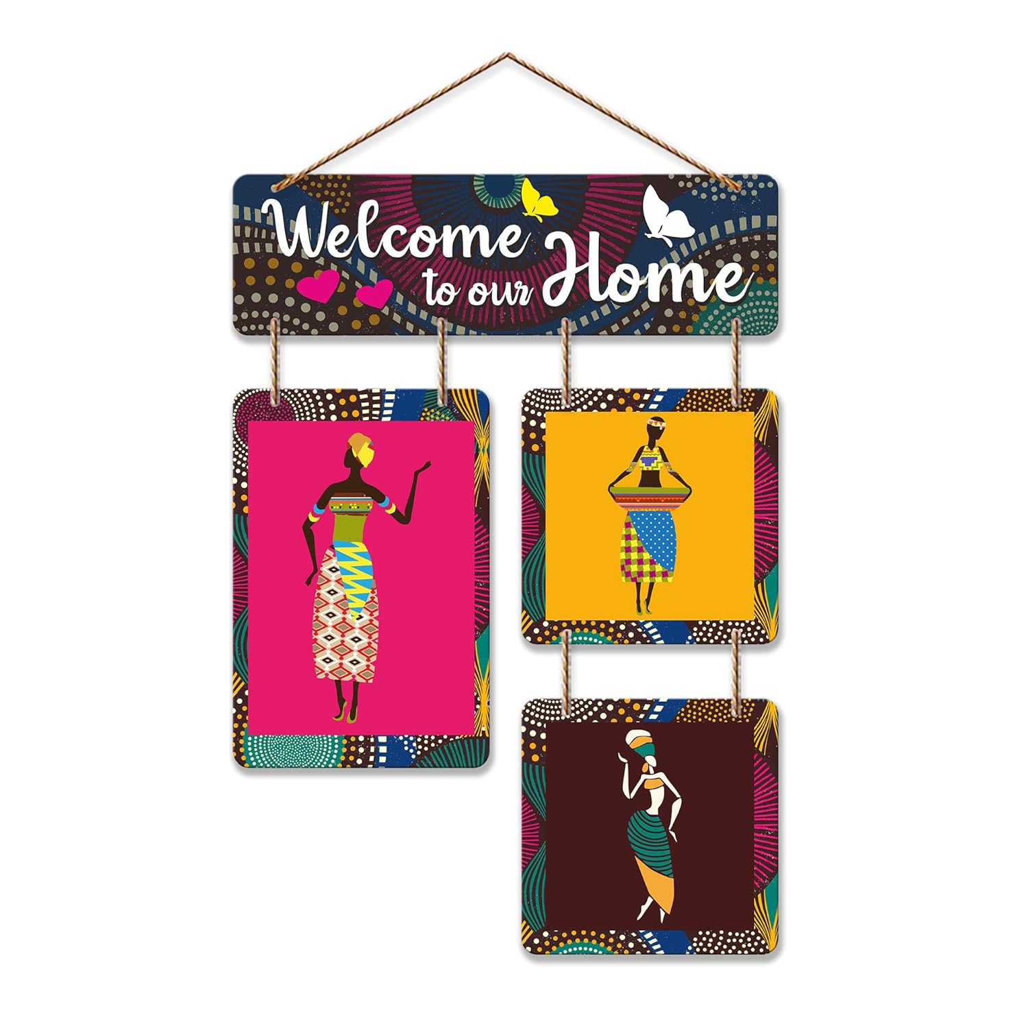 Artvibes Welcome To Our Home Decorative Wall Art Mdf Wooden Hanging For Living Room | Bedroom | Home Decor | Office | Gift | Quotes Items House Decoration |(Wh_6505N) - Image 2