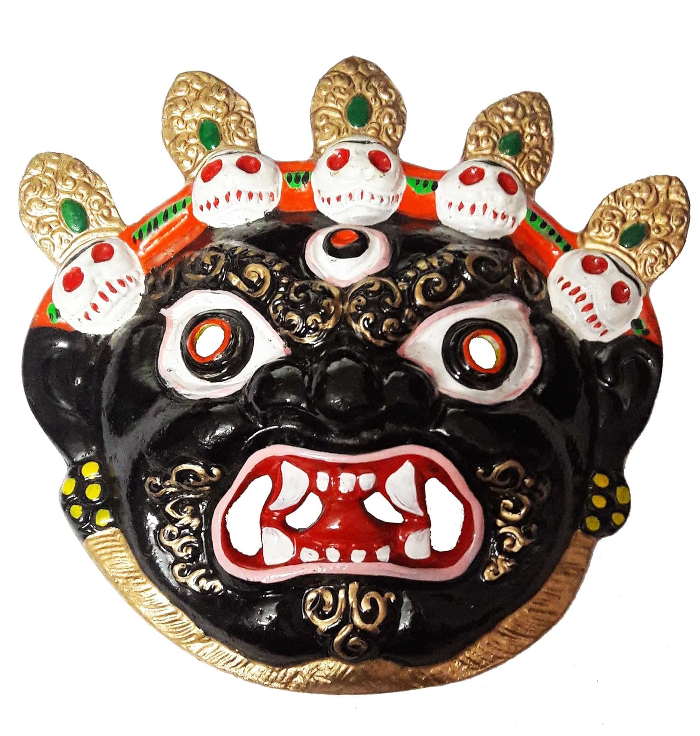 Salvus App SOLUTIONS Metal Nazar Battu Wall Hanging with Mahakal Face Mask - Protection from Evil Eye for Home, Office & Shops (6 INCH) - Image 9
