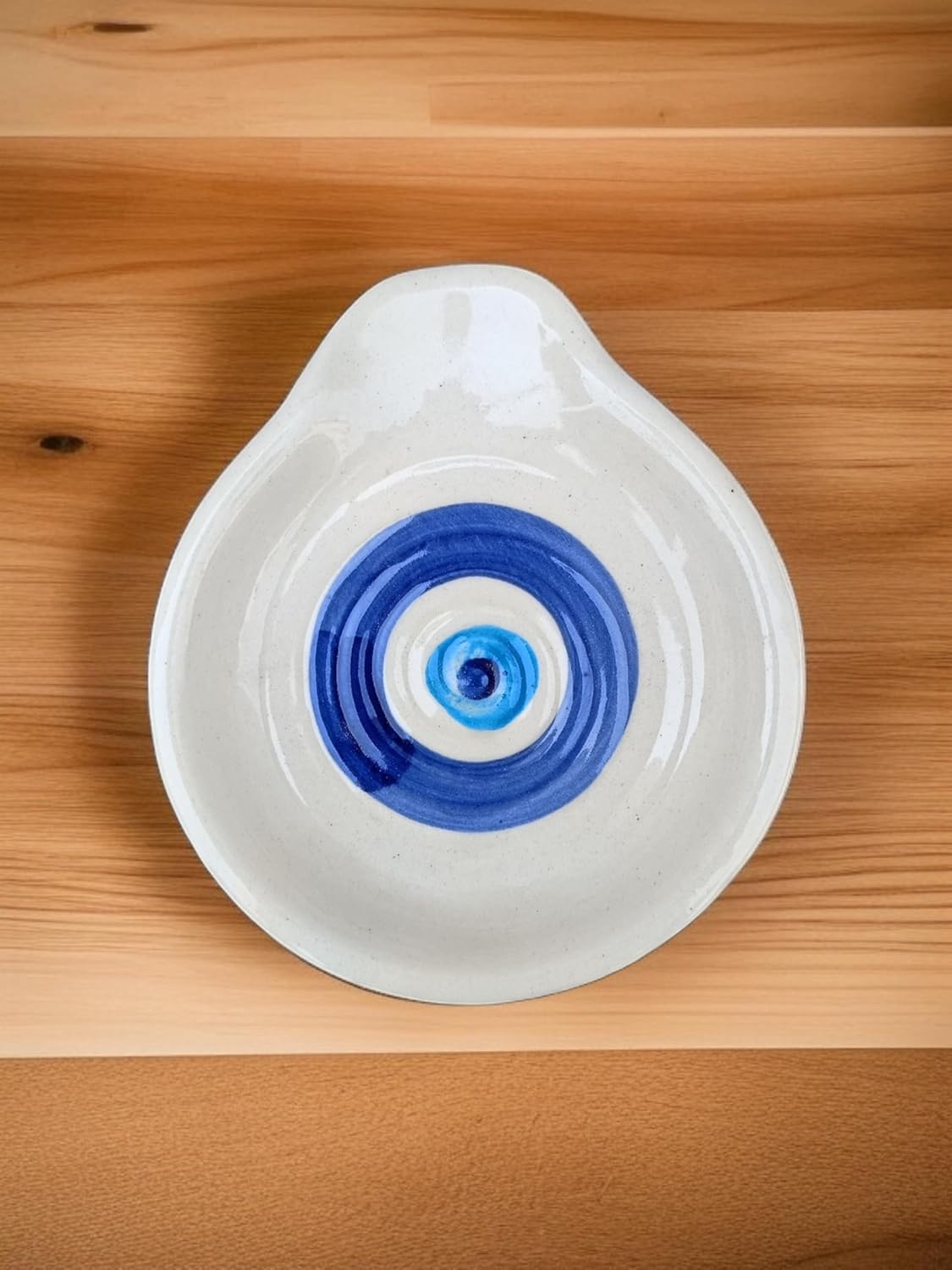 Malaikah Ceramic Small Spoon Rest Evil Eye Hand-Painted and Hand-Made, Ideal for Kitchen, Tableware, Cutlery Rest, Pack of 2 - Image 3