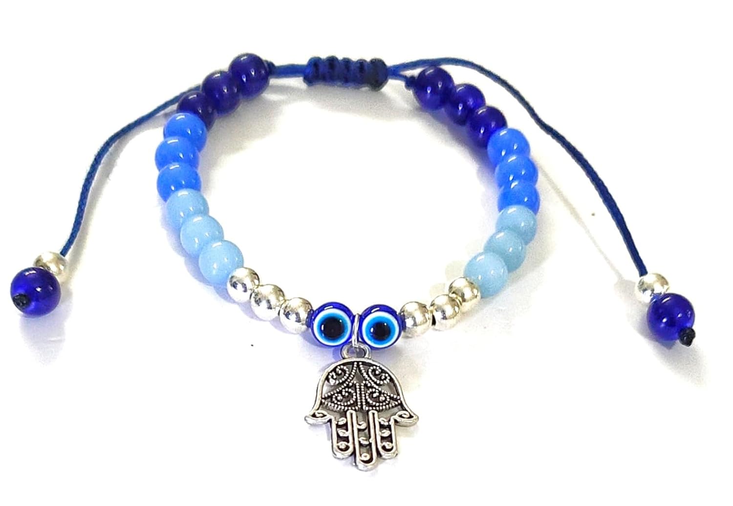 SAFFRON SHADES Trendy Beaded Bracelet Rakhi for Sister & Bhabhi | Wishing Tree Cowrie Shell Hamsa EvilEyes OM Tortoise | Rakshabandhan Greeting Card Roli Chawal - Image 2