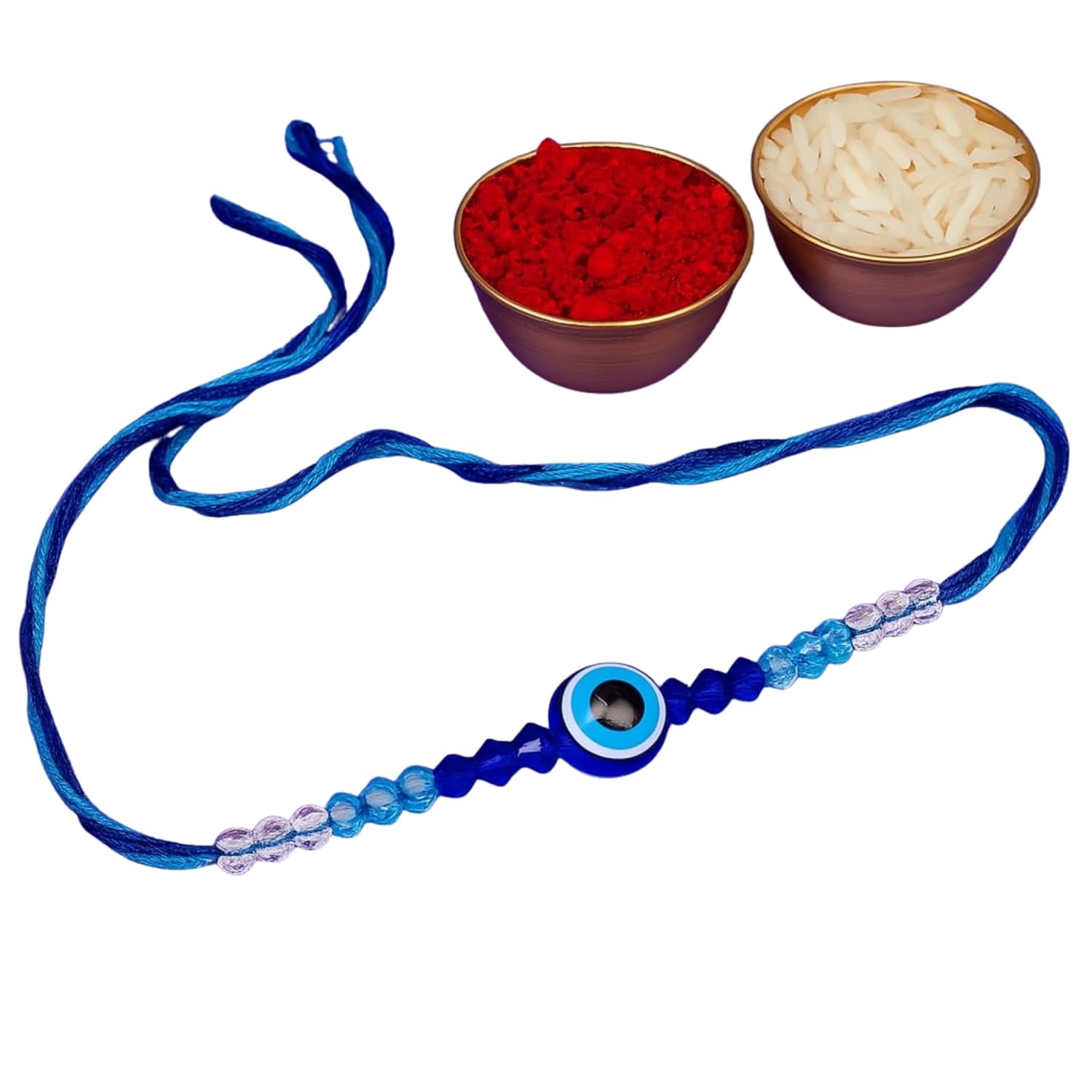Tresneria Evil Eye Designer Rakhi with Roli Chawal Pack - Rakhi for Brother, Bhaiya, Bhai - Image 2