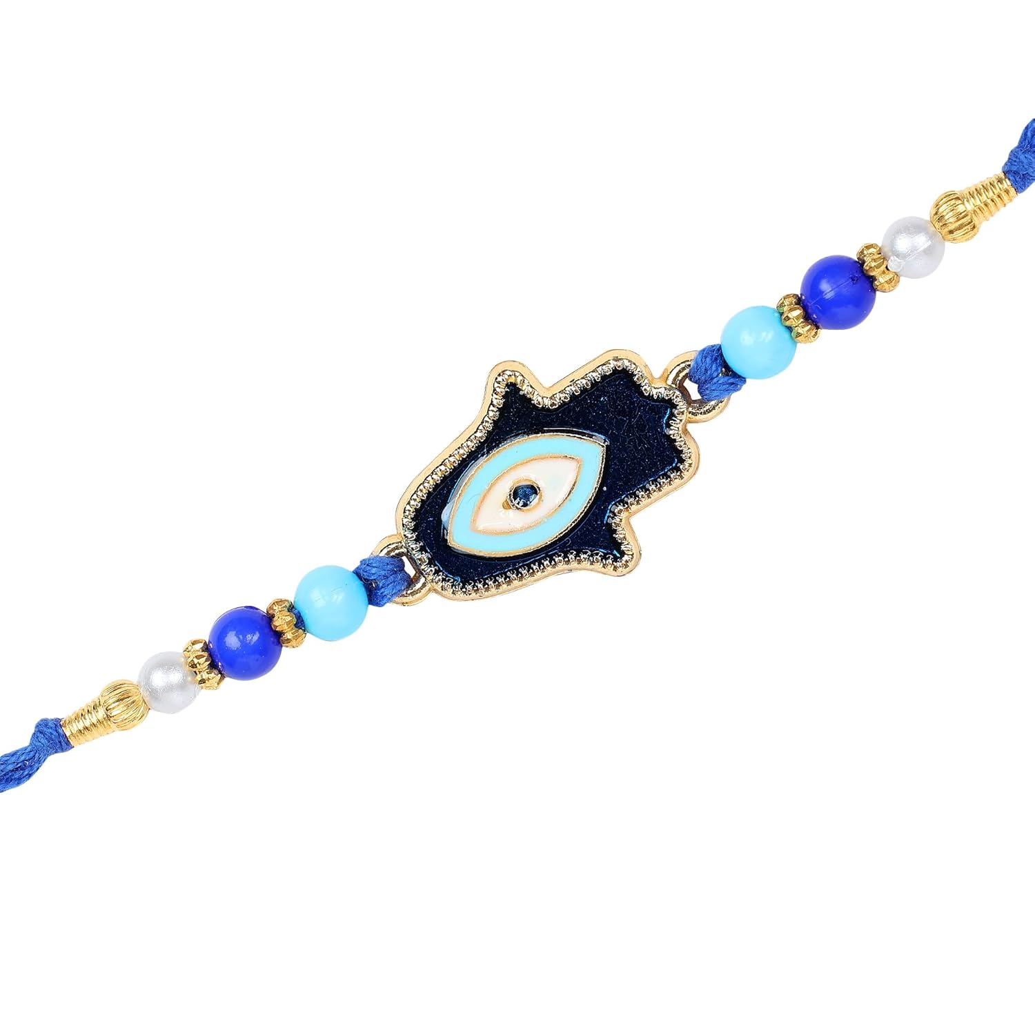 Nemi Enterprises Stylis Designer Evil Eye Dimand Blue Rakhi For Brother || Sister || Family || Bhaiya Bhabhi Rakhi For Raksha Bandhan With Roli Chawal(NE 402) - Image 8