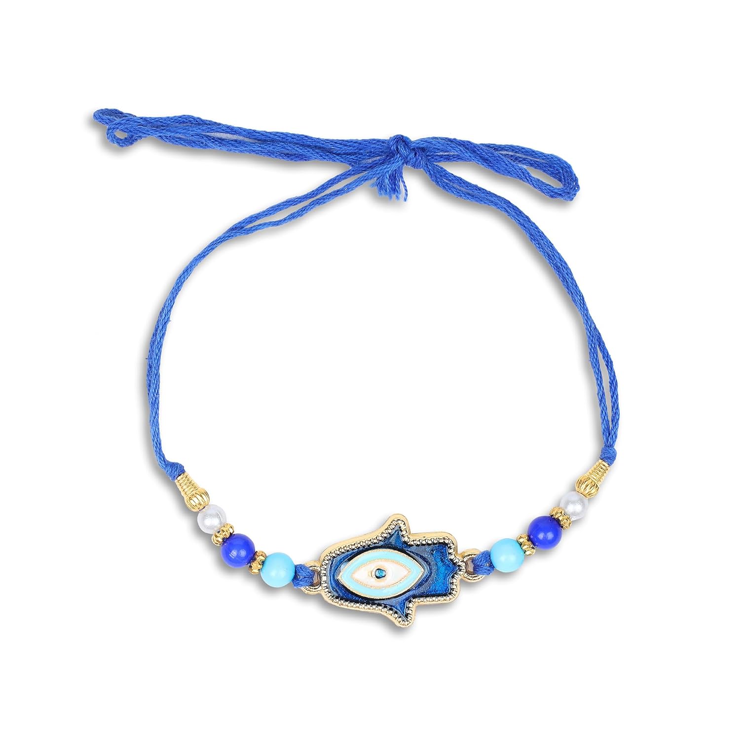 Nemi Enterprises Stylis Designer Evil Eye Dimand Blue Rakhi For Brother || Sister || Family || Bhaiya Bhabhi Rakhi For Raksha Bandhan With Roli Chawal(NE 402) - Image 3